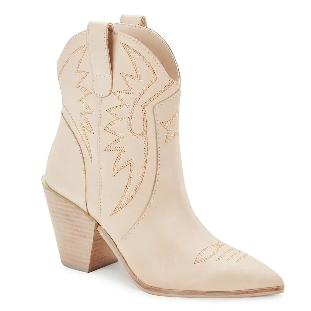 NWT Mi.iM Women's Nina Embroidered Western  Cowboy Ankle Booties - Picture 4 of 9